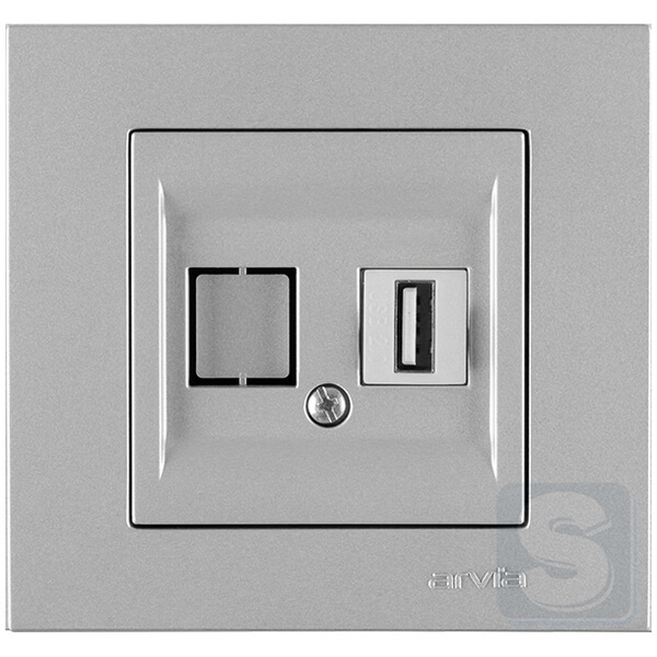 Розетка USB Type-A 5V-2.4A Arvia Electric KAREN Срібло (20 03 2000 251)